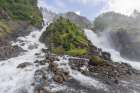 Norway, Vestland. Landscape with Latefossen waterfall. Art Print